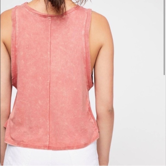 Intimately Free People Washed Tank Top Muscle Orange Pink XS Summer - Picture 5 of 8